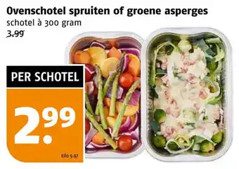 Poiesz Ovenschotel spruiten of groene asperges aanbieding