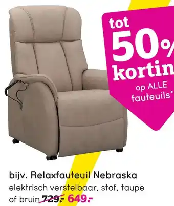 Leen Bakker Relaxfauteuil nebraska aanbieding