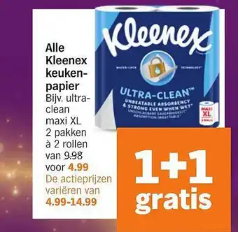 Albert Heijn Alle kleenex keukenpapier aanbieding