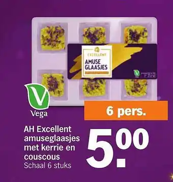 Albert Heijn Ah excellent amuseglaasjes met kerrie en couscous aanbieding