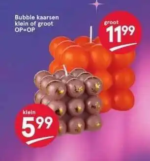 Etos Bubble kaarsen klein of groot aanbieding