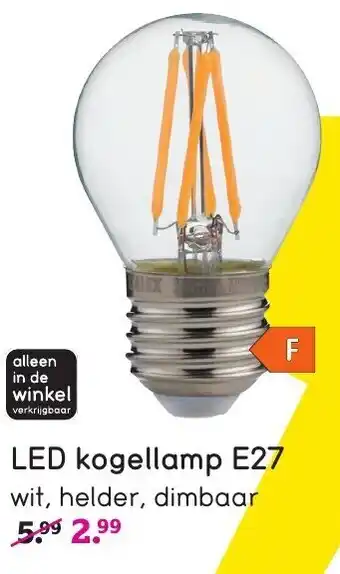 Leen Bakker LED Kogellamp E27 aanbieding