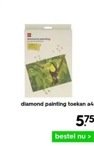 HEMA Diamond painting toekan a4 aanbieding