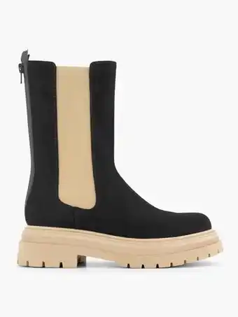 vanHaren Oxmox zwarte chelsea boot taupe elastiek aanbieding