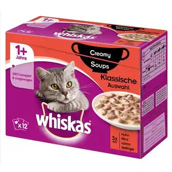 Zooplus 48x85g creamy soup klassieke selectie whiskas 1+ kattenvoer maaltijdzakjes aanbieding