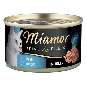 Zooplus 6x100g fijne filets tonijn & garnalen miamor kattenvoer aanbieding