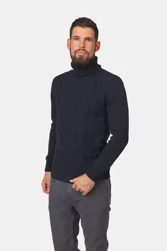 Bever Kronstadt holton recycled roll neck knit trui blauw aanbieding