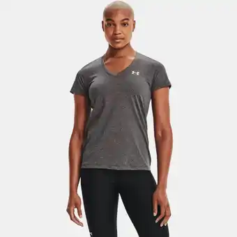 Under Armour Damesshirt under armour tech™ met v-hals carbon heather / metalen zilver m aanbieding