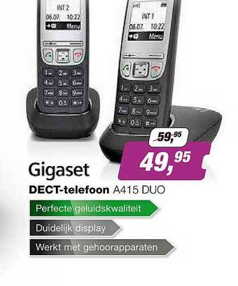 EP Gigaset Dect-Telefoon A415 Duo aanbieding