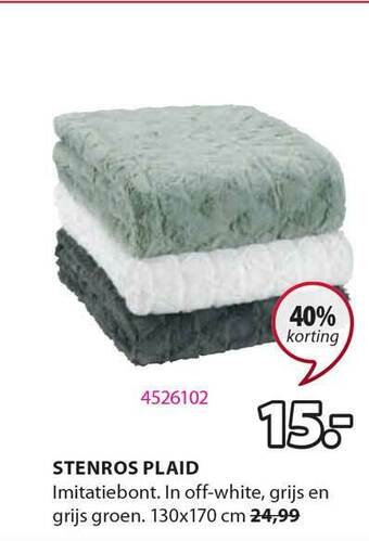 Jysk Stenros Plaid 40% Korting aanbieding