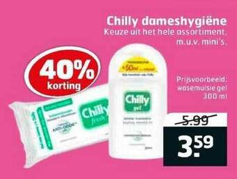 Trekpleister Chilly Dameshygiëne 40% Korting 300 Ml aanbieding