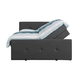 Leen Bakker Boxspring met opbergruimte vasteras - antraciet - 140x200 cm aanbieding