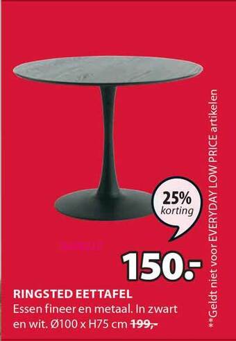 Jysk Ringsted Eettafel 25% Korting aanbieding