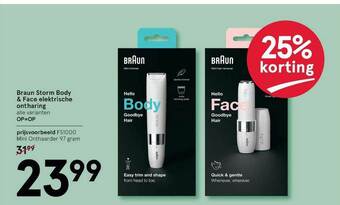 Etos Braun Storm Body & Face Elektrische Ontharing 25% Korting aanbieding