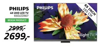 Obbink Philips 4k uhd led tv 650led907 aanbieding