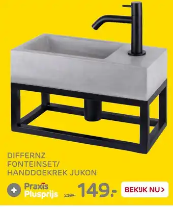 Praxis Differenz Fonteinset/Handdoekrek Jukon aanbieding