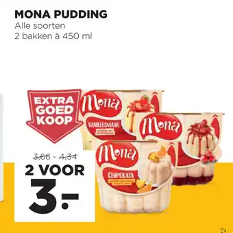 Jumbo Mona Pudding 2 bakken a 450 ml aanbieding