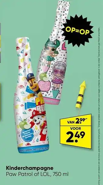 Big Bazar Kinderchampagne aanbieding