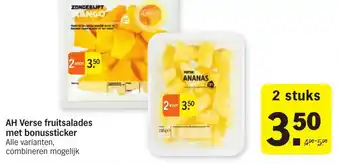 Albert Heijn AH Verse fruitsalades met bonussticker 2 stuks aanbieding