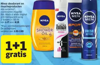 Albert Heijn Nivea deodorant en doucheproducten 150ml aanbieding