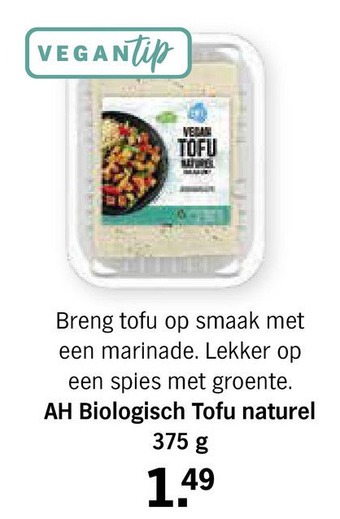 Albert Heijn AH Biologisch Tofu naturel aanbieding