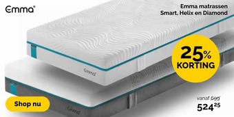 Beter Bed Emma matrassen Smart, Helix en Diamond vanaf aanbieding