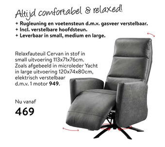 Profijt Meubel Relaxfauteuil Cervan vanaf aanbieding