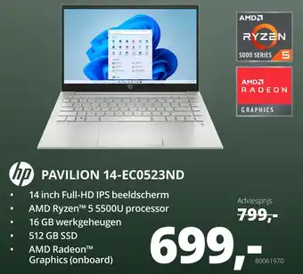 Paradigit Hp pavilion 14-ec0523nd aanbieding