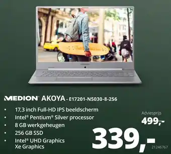 Paradigit Medion akoya - e17201-n5030-8-256 aanbieding