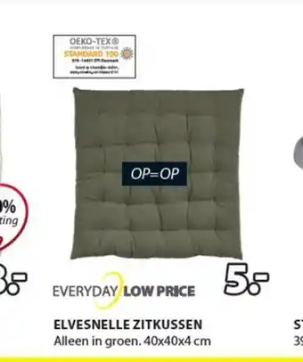 Jysk Elvesnelle Zitkussen 40x40x4 cm aanbieding