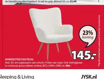 Jysk Hundested Fauteuil B72xH97xD80 cm aanbieding