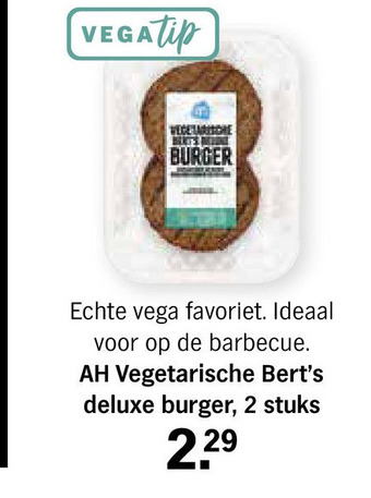 Albert Heijn AH Vegetarische Bert's deluxe burger aanbieding