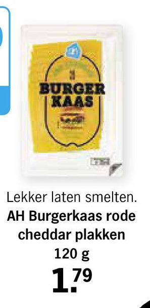 Albert Heijn AH Burgerkaas rode cheddar plakken aanbieding