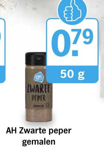 Albert Heijn AH Zwarte peper gemalen aanbieding