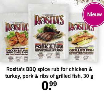 Albert Heijn Rosita's BBQ spice rub for chicken & turkey, pork & ribs of grilled fish aanbieding