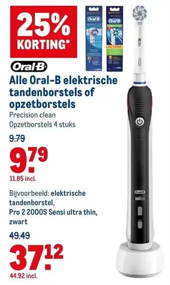 Makro Oral-B Elektrische tandenborstel | PRO 2 2000S Sensi Ultra thin zwart aanbieding