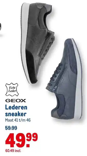 Makro GEOX Lederen sneaker 41-46 aanbieding