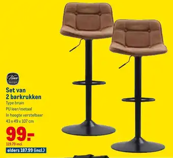 Makro Vince Design Barkruk 2st aanbieding