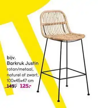 Leen Bakker Barkruk justin aanbieding