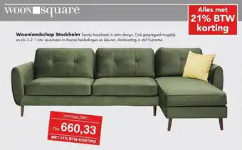 Woonsquare Woonlandschap stockholm trendy hoekbank aanbieding