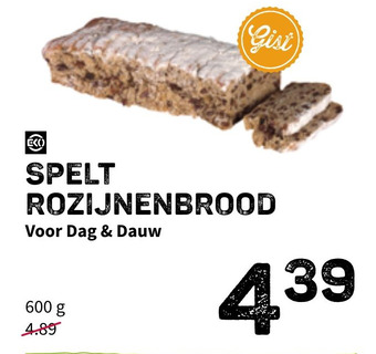 Ekoplaza Spelt rozijnenbrood aanbieding