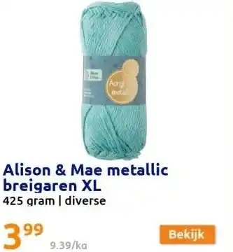 Action Alison & mae metallic breigaren xl aanbieding