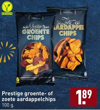 ALDI Prestige groente- of zoete aardappelchips 100g aanbieding