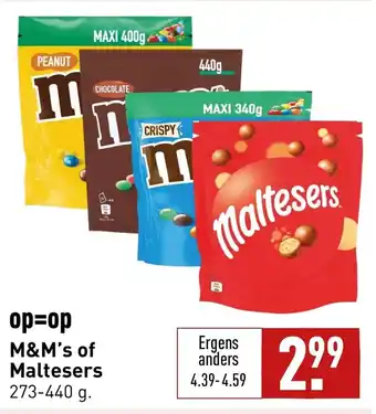 ALDI M&M's of maltesers 273-440g aanbieding