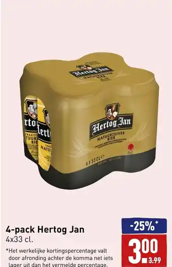 ALDI 4-pack hertog jan 4x33cl aanbieding