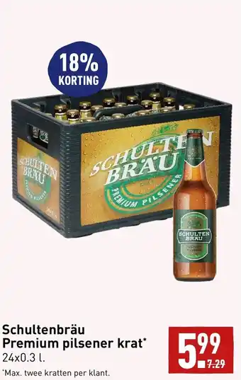 ALDI Schultenbrau premium pilsener krat aanbieding