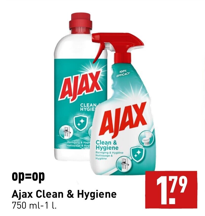 Ajax clean & hygiene 750ml aanbieding bij ALDI
