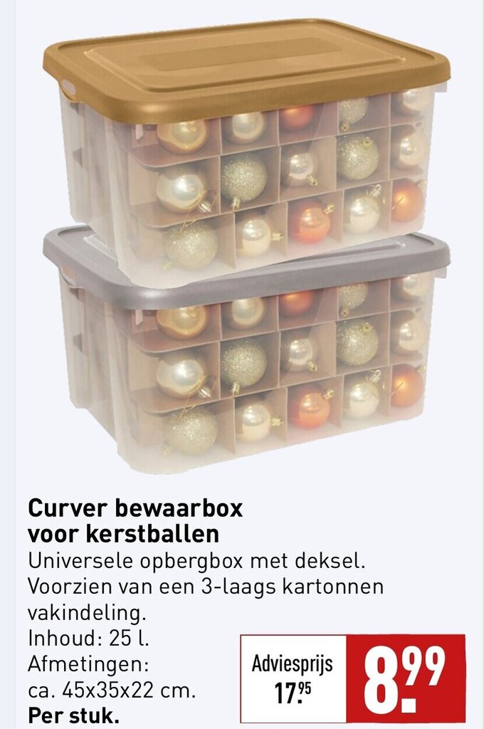 Curver bewaar box voor kerstballen aanbieding bij ALDI