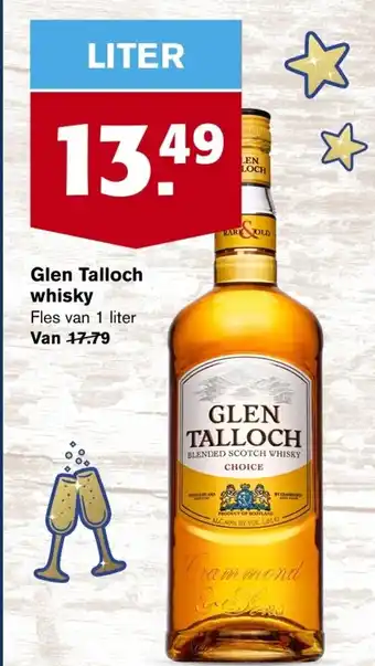 Hoogvliet Glen Talloch whisky 1liter aanbieding