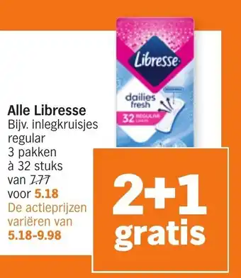 Albert Heijn Alle Libresse 2+1 gratis aanbieding